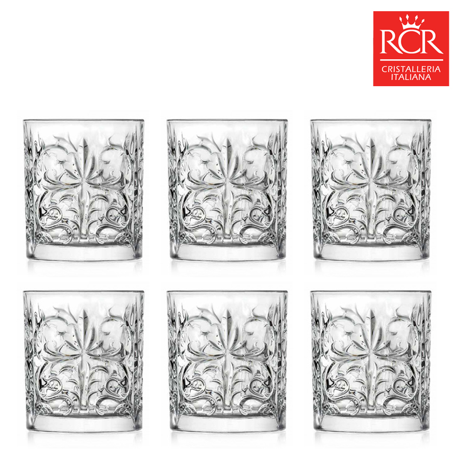 RCR 크리스탈 위스키잔 고급 술잔 선물세트 6P 340ml, 6개, 타투 언더락잔