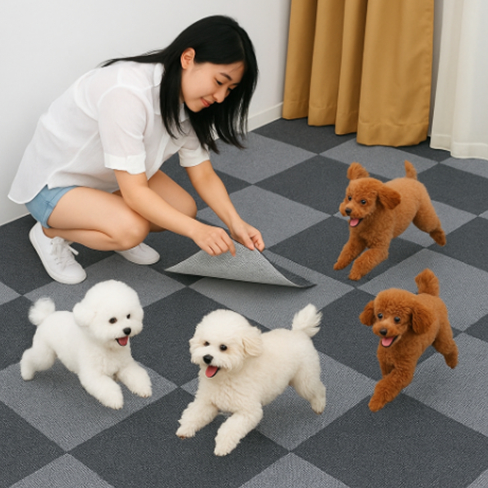 강아지매트 시공 미끄럼방지 고양이 롤 애견 펫러그 거실 장판 - 상품 이미지