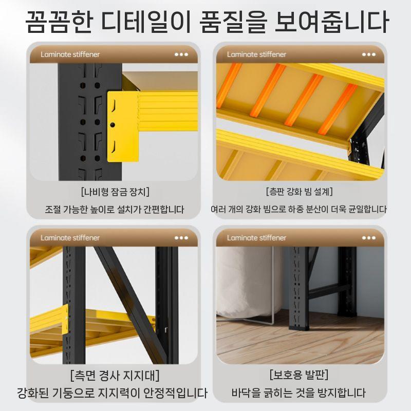 매장 창고 철제선반 다용도 정리대 랙 3단 160cm 화이트 120x40cm - 상세 이미지 3