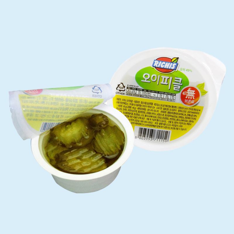 모두닭집 소용량 일회용 리치스 오이피클 80g 28개 낱개포장 슬라이스 피클 배달용 컵피클 - 상세 이미지 3