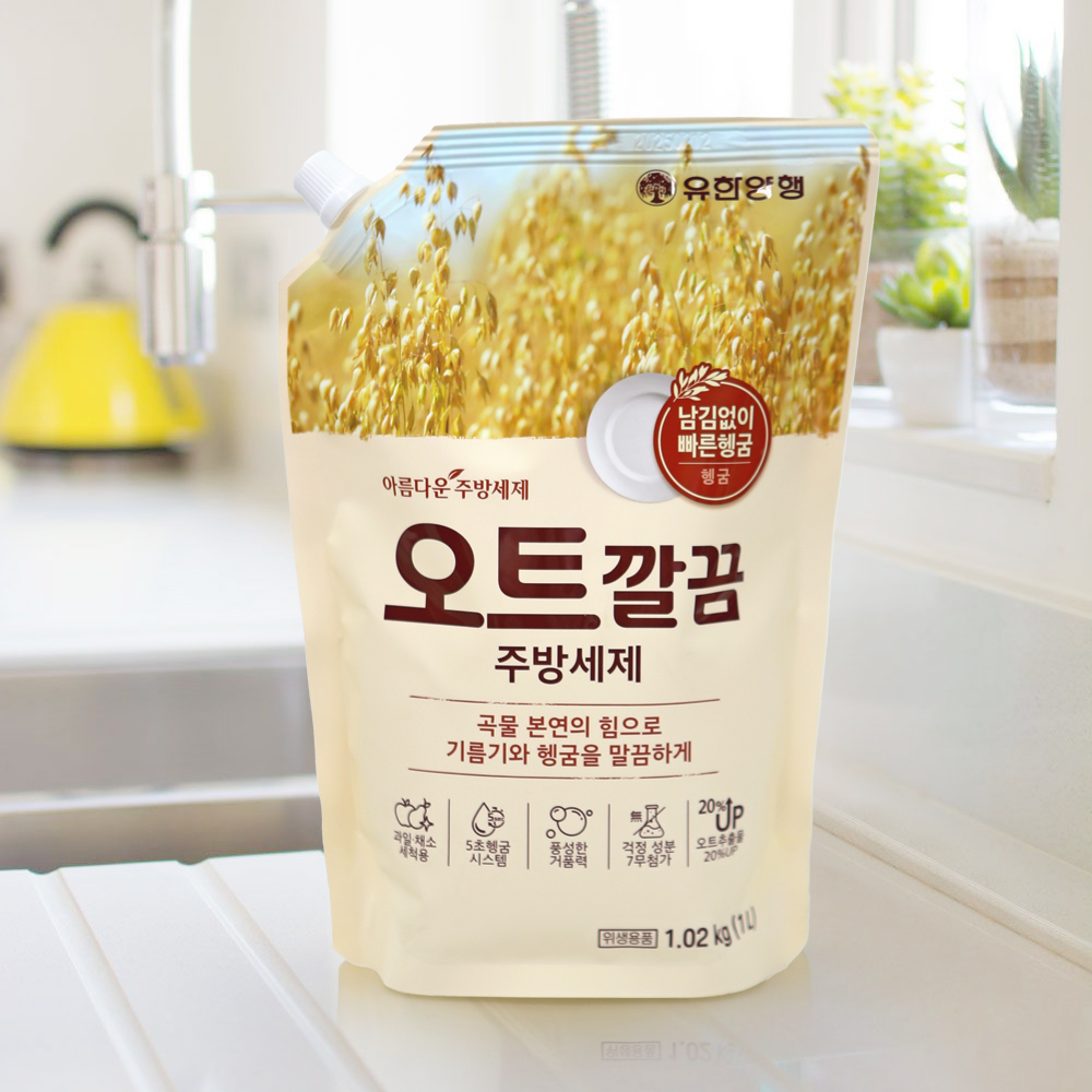 유한 아름다운 오트 깔끔 설거지 주방세제 리필 1L - 상품 이미지