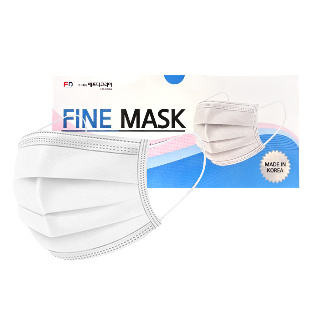 일회용 덴탈마스크 대형 100매+100매 화이트 숨쉬기편한 귀편한 마스크 대형