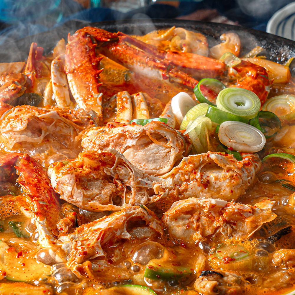 캠핑음식 요리 밀키트 꽃게탕 꽃게 해물 된장찌개