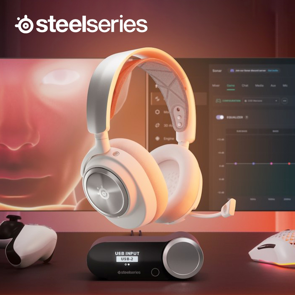 [국내정발] 스틸시리즈 아크티스 노바 프로 무선 게이밍헤드셋 화이트