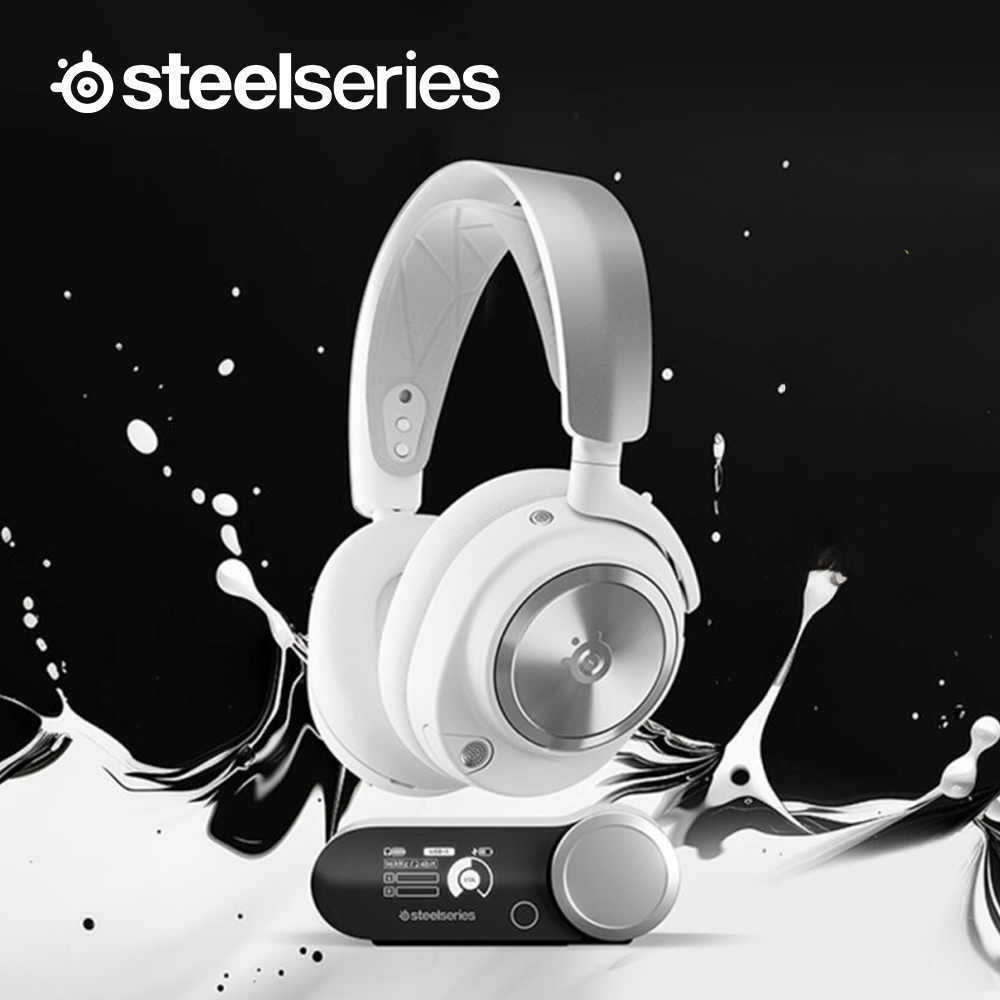 [국내정발] 스틸시리즈 아크티스 노바 프로 X 무선 게이밍헤드셋 XOX 화이트