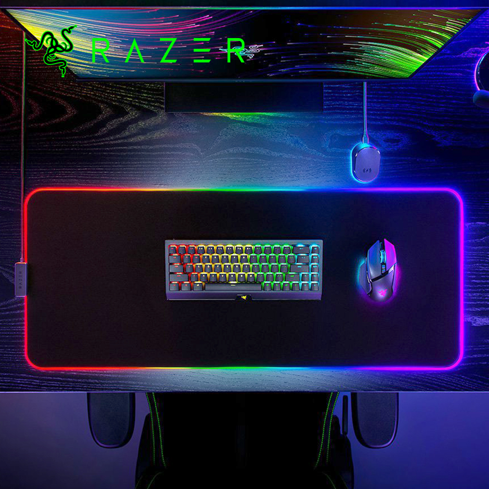 [국내정발] 레이저 스트라이더 게이밍 마우스패드 블랙, 크로마 장패드