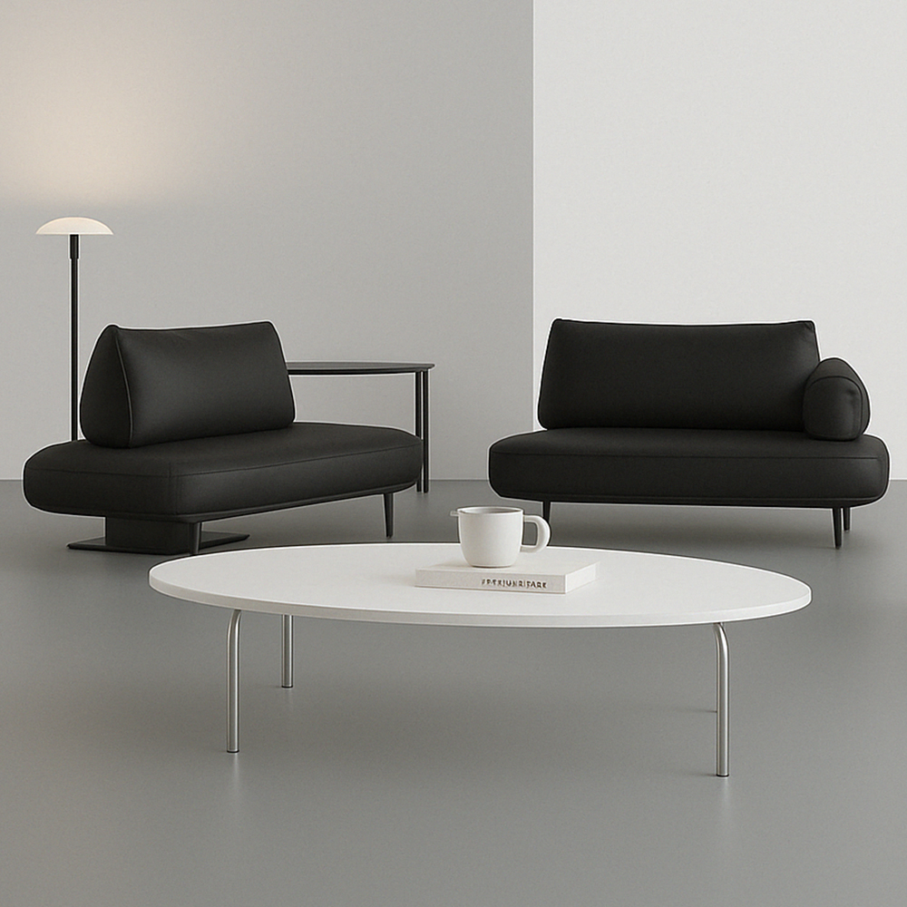 16피스 SFZZ 거실 소파 테이블 철제 인테리어 타원형 좌탁 낮은 탁자 티테이블