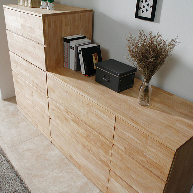 벤누스 원목 드레스룸 안방 화장대 슬림 와이드 옷 서랍장 805x500x770mm, 3단, 네추럴 - 상세 이미지 5