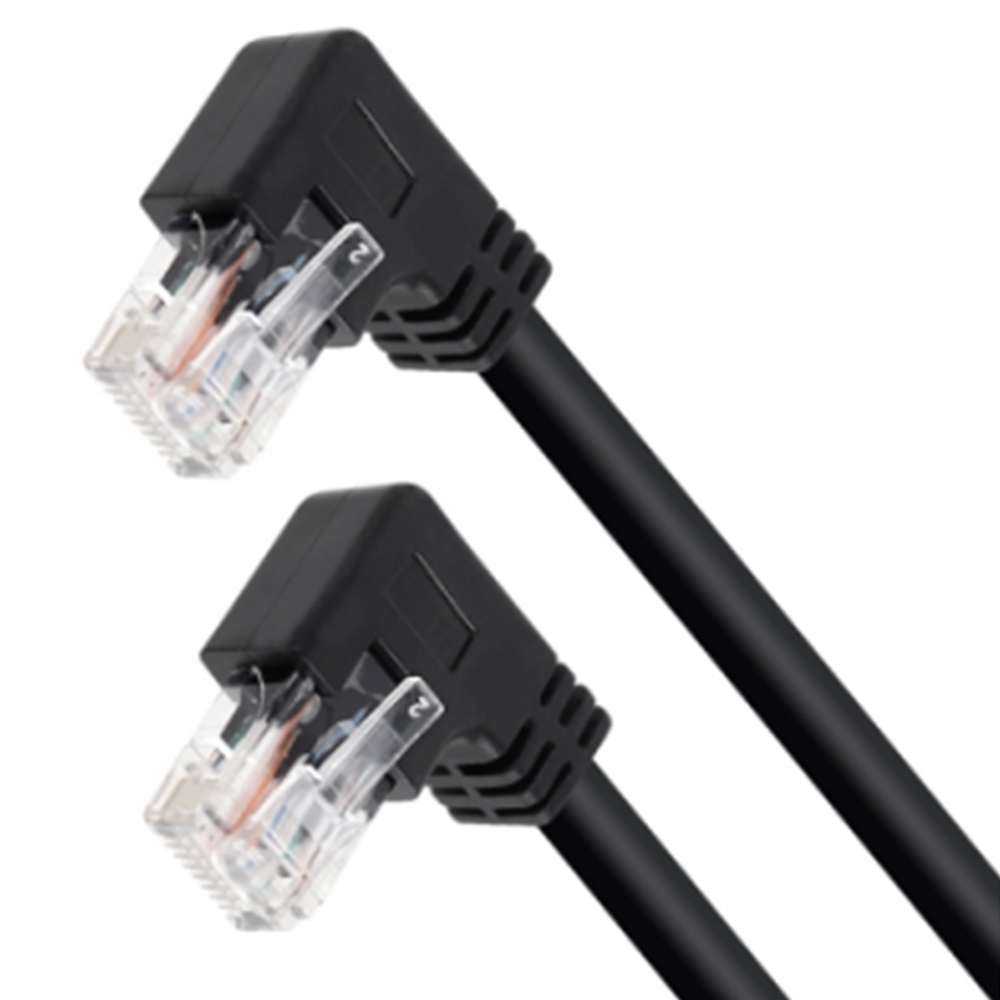 CAT6 UTP인터넷케이블 고속전송 왼쪽90도꺾임 기역자 연결 랜선 2m - 메인 이미지