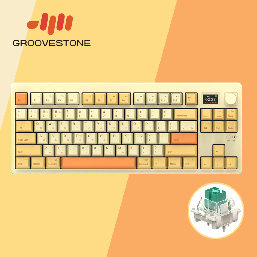 엠스톤 그루브스톤 GS85R 무선키보드 민들레, 저소음너울축