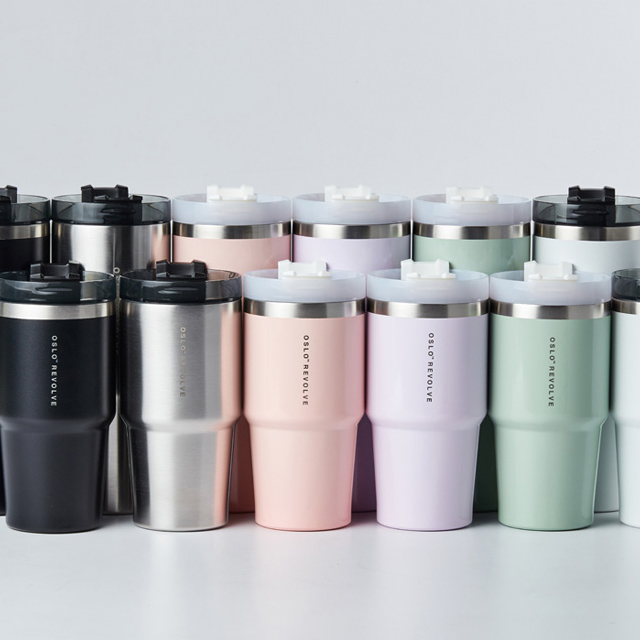 빨대뚜껑 테이크아웃 오슬로 리볼브 보온보냉 텀블러 600ml 900ml - 메인 이미지