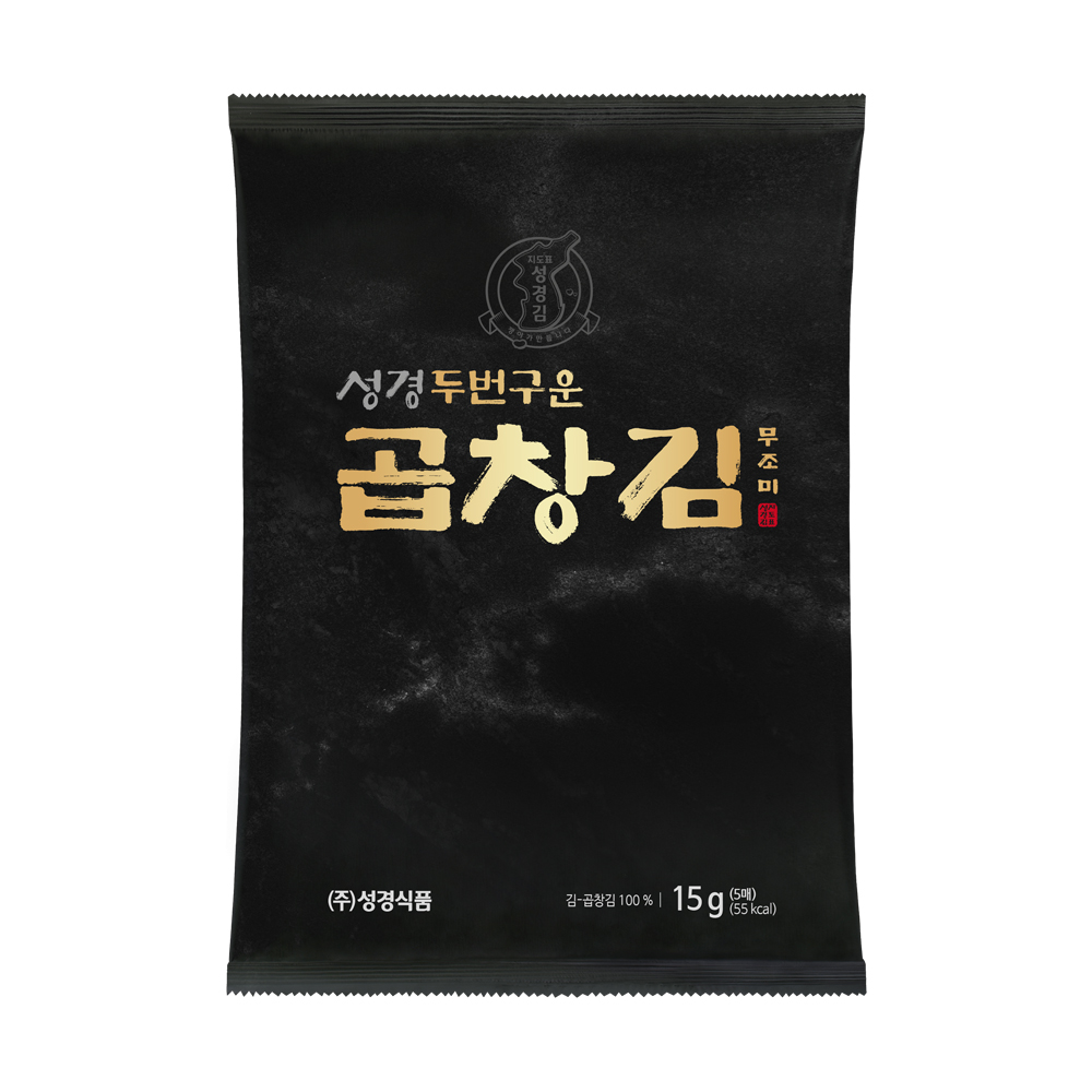 [성경김본사] 프리미엄 두번구운 곱창김(전장김) 15g, 1봉