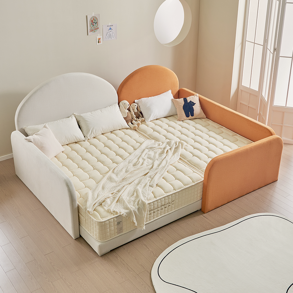 패밀리컨셉 루시 저상형 패밀리침대 기능성 패브릭 SS+Q(1100+1500mm) 갤럭시 - 상세 이미지 2