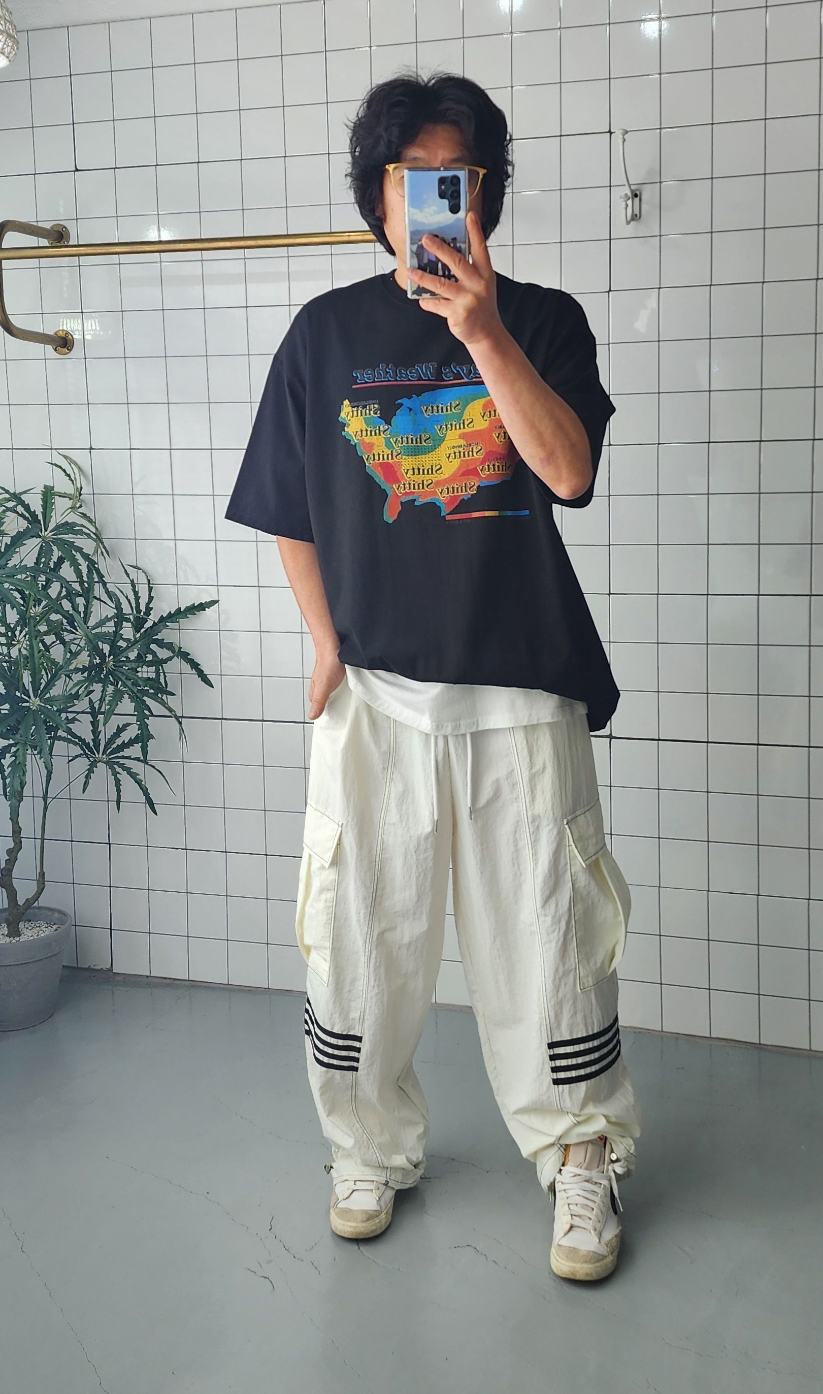 나일론 포라인 카고팬츠 밴딩 와이드 남자 여자 - 상세 이미지 2