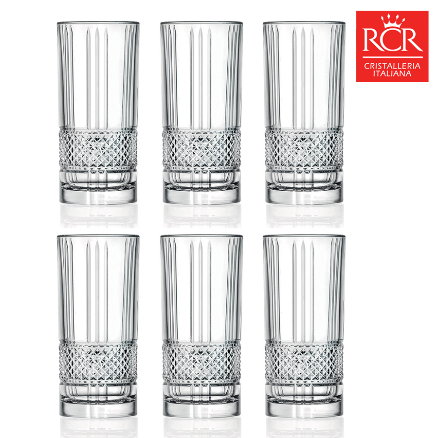 RCR 크리스탈 위스키잔 고급 술잔 선물세트 6P 370ml, 6개, 브릴란테 하이볼잔
