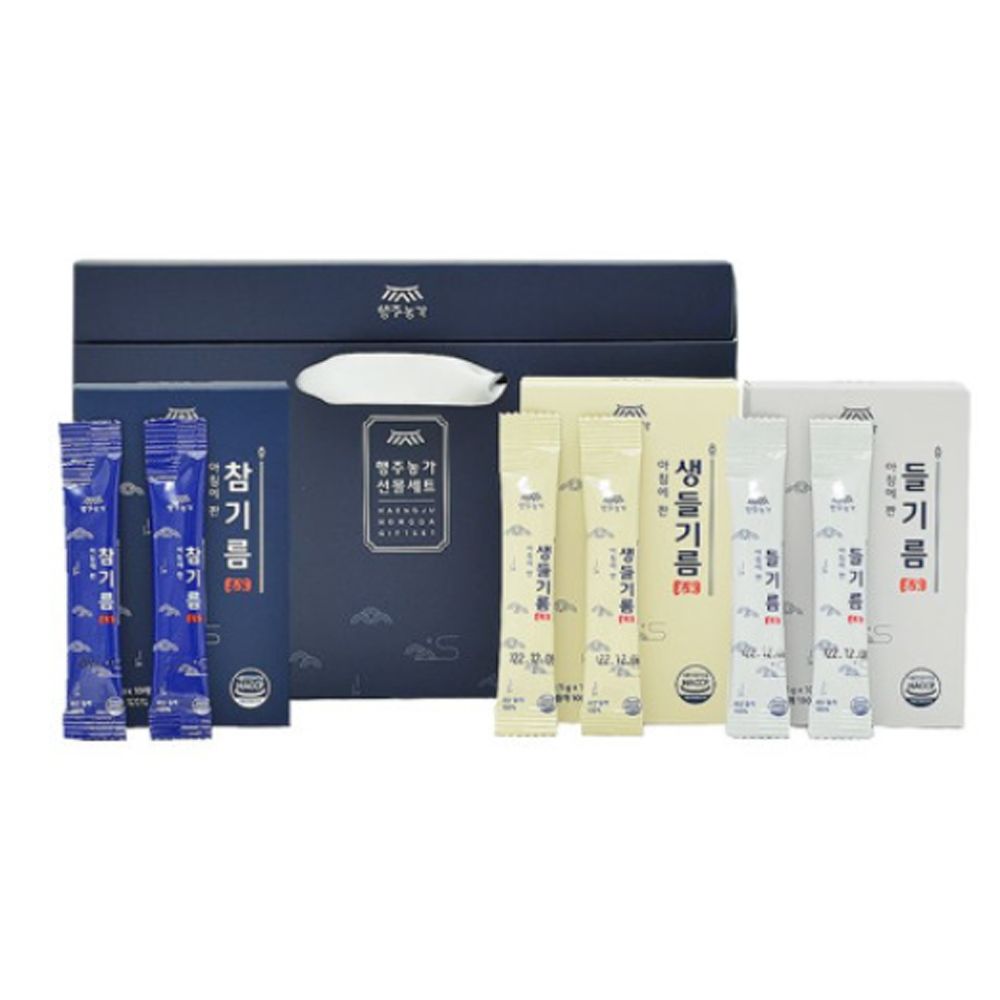 [행주농가] 국산 스틱형 간편 3종세트(각10ea 3box 참기름 들기름 볶음참깨) 고양시니어 : 시니어마켓스토어