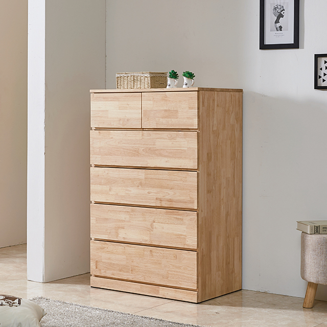 벤누스 원목 드레스룸 안방 화장대 슬림 와이드 옷 서랍장 805x500x770mm, 3단, 네추럴 - 상세 이미지 4