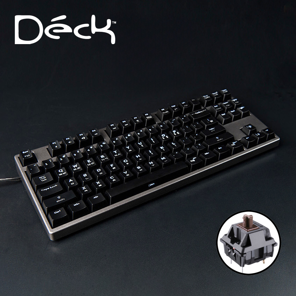덱키보드 덱프랑슘 PRO 텐키리스 기계식키보드 블랙, 갈축 - 상품 이미지