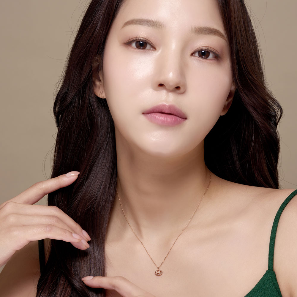 14K 18K 목걸이 체인 레이어드 밀그레인 H 볼 : 모아르쥬얼리