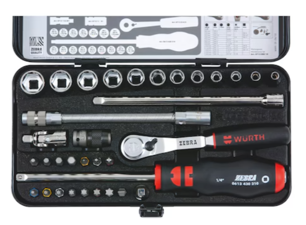 [공식몰]WURTH 뷔르트 1/4 멀티 소켓 렌치 세트 34PCS - 상세 이미지 2