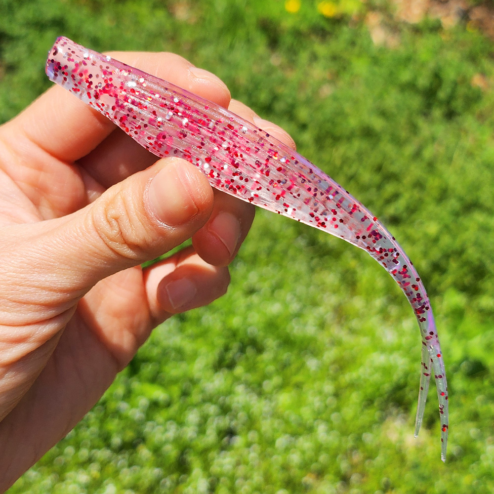 이오스컴퍼니 케이무라베이트 광어다운샷웜 SR 클리어레드, 12.7cm(5인치) - 상품 이미지