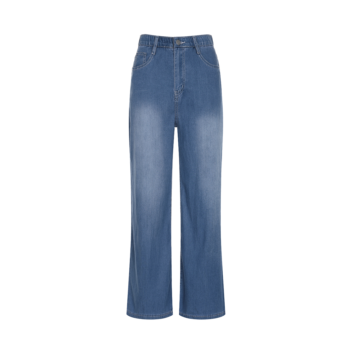 [S-XL, 기본 기장, 롱 기장 선택 가능] 예시카 쿨 텐셀 히든 밴딩 세미 와이드 핏 데님 팬츠 YJ4DP321 - 상품 이미지