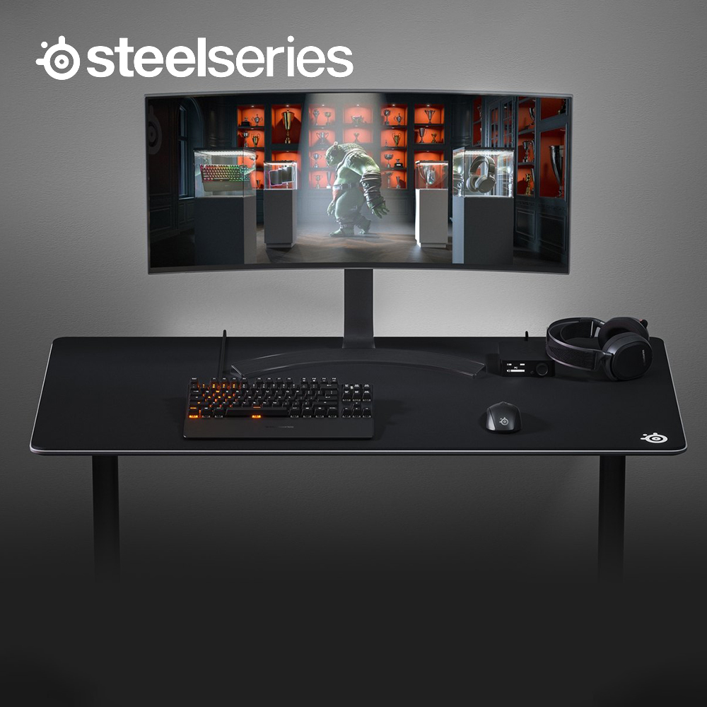 [국내정발] 스틸시리즈 QCK 게이밍 마우스패드 블랙, 3XL 장패드