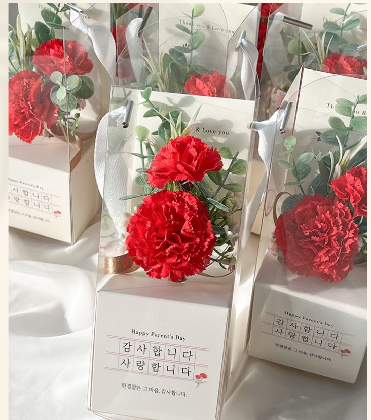 카네이션 브로치 코사지 스승의날 어버이날 선물 판촉 대량 - 상품 이미지