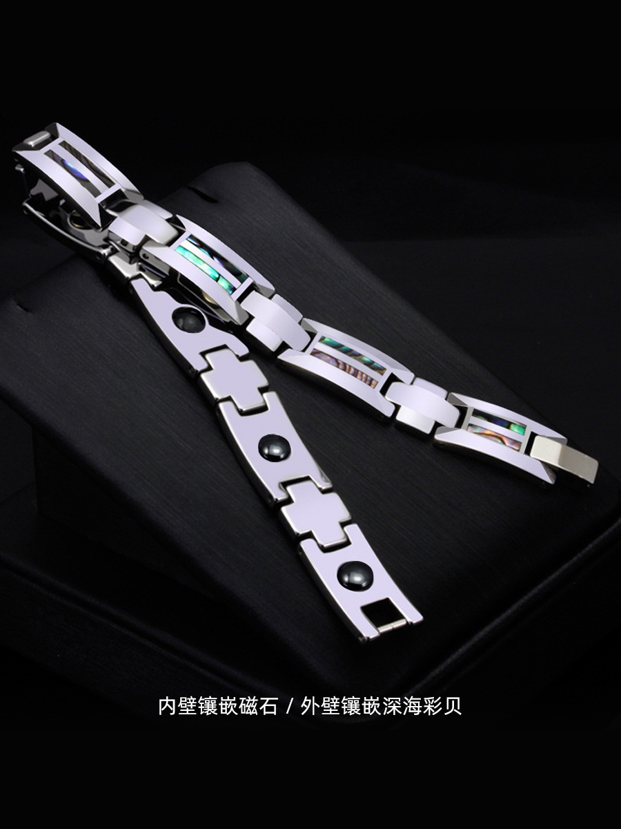 게르 마늄 건강팔찌 티타늄 자석 혈액 순환 근육통 10MM 각인 맞춤 18cm - 상세 이미지 2
