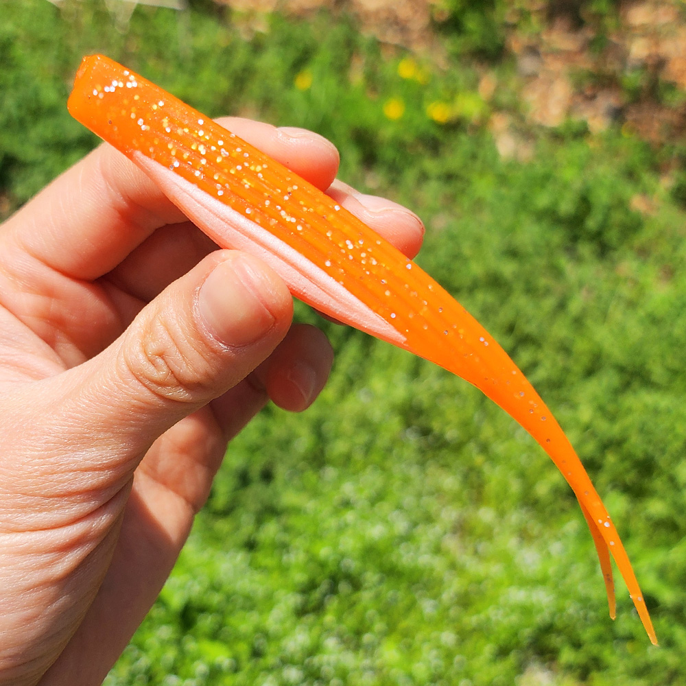 이오스컴퍼니 케이무라베이트 광어다운샷웜 OG 오렌지, 12.7cm(5인치) - 상품 이미지