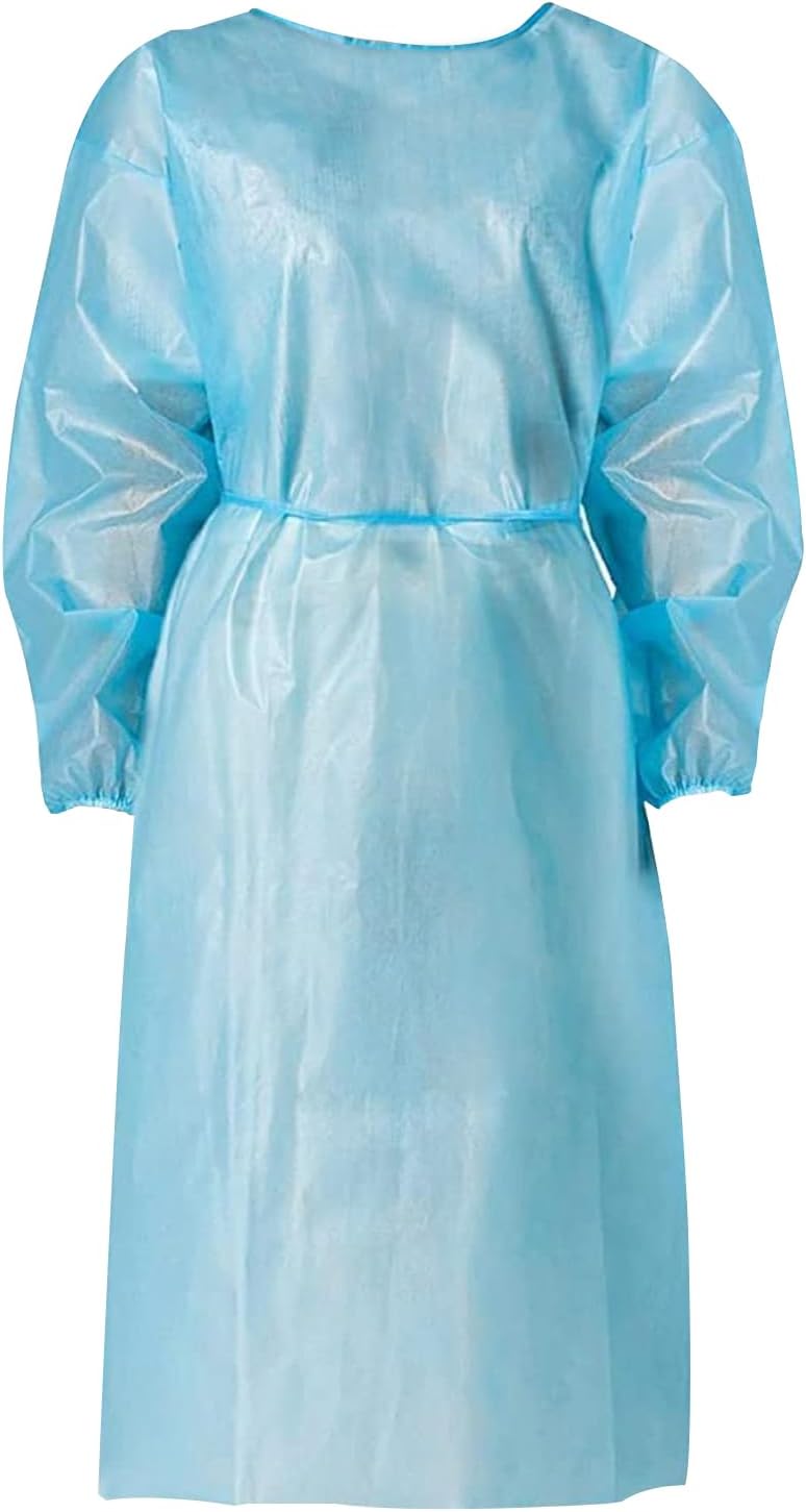 Care Apparel 퍼스널터치헬스케어 일회용 앞치마 보호 가운 20개입 - 블루 Level 2 SMS 40gsm 부직포, 치과의료용, 방 : 민일일트린카