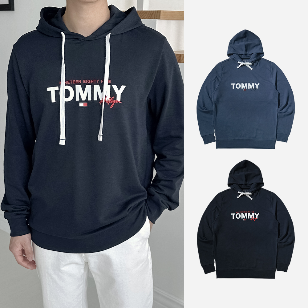 타미힐피거 남녀공용 그래픽 후드 티셔츠