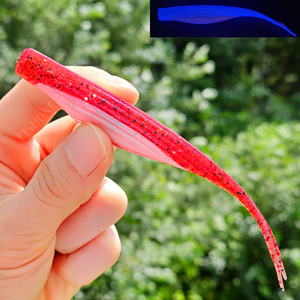 이오스컴퍼니 케이무라베이트 광어다운샷웜 SBJ 레드, 12.7cm(5인치) - 상품 이미지