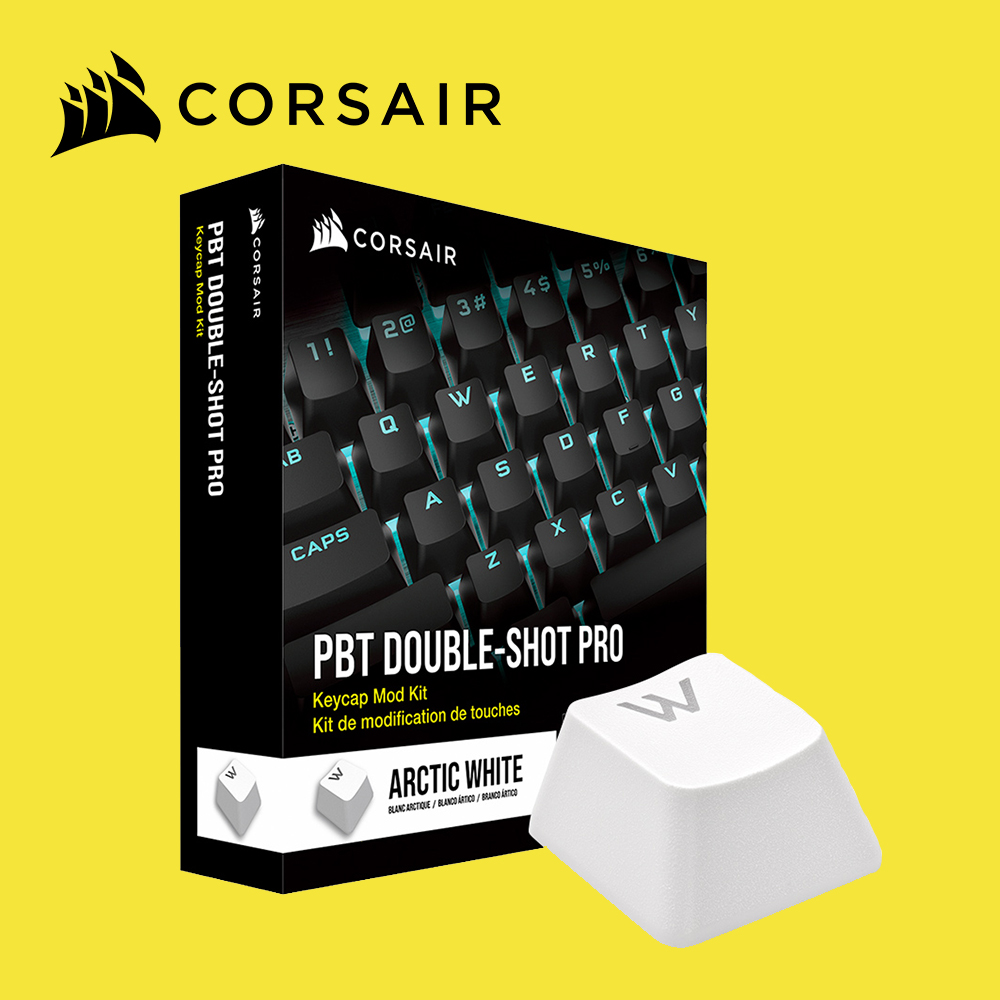 [국내정발] 커세어 PBT PRO 이중사출 키캡 한글판 화이트 - 상품 이미지