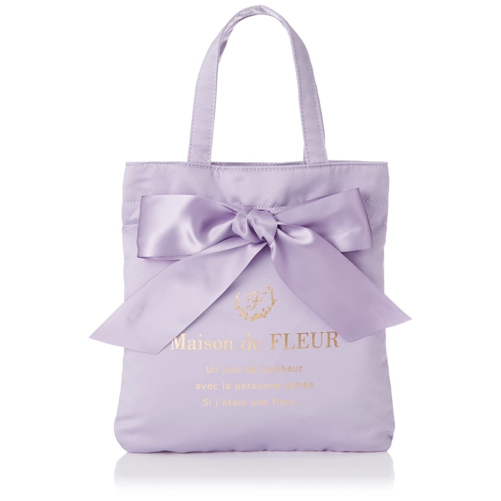 Maison de FLEUR 메종드플뢰르 미니 리본 토트백 퍼플 핑크 : NARA STORE