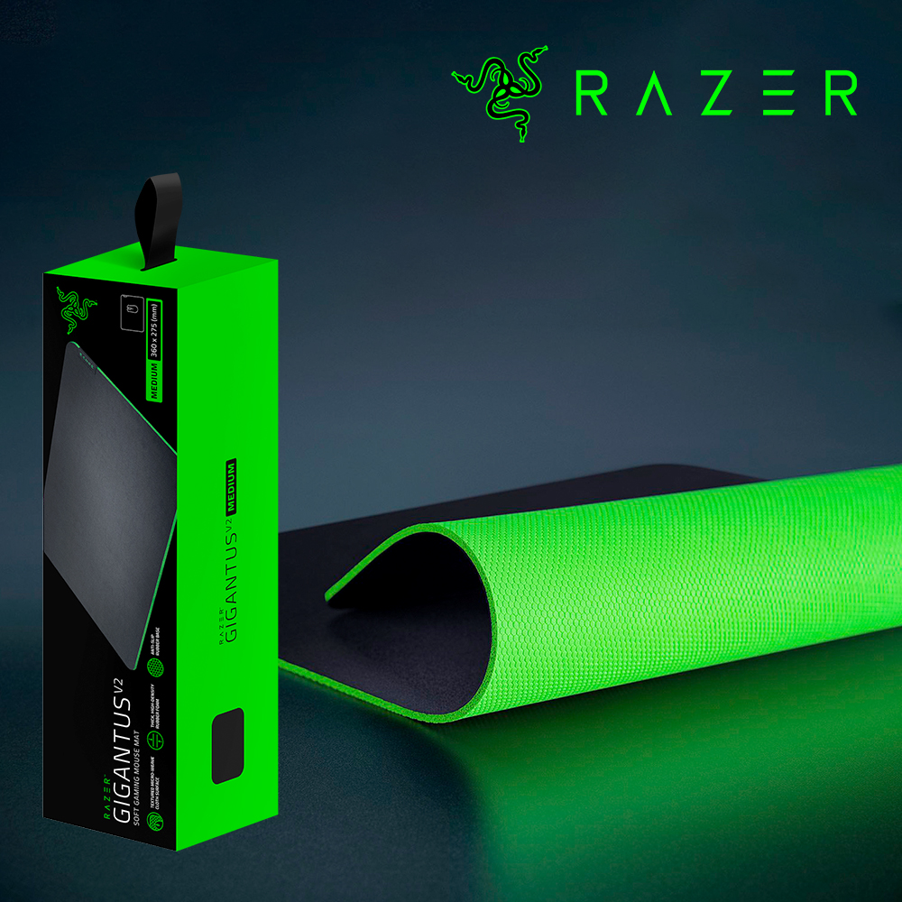 [국내정발] 레이저 기간투스 V2 게이밍 마우스패드 블랙, 미디엄