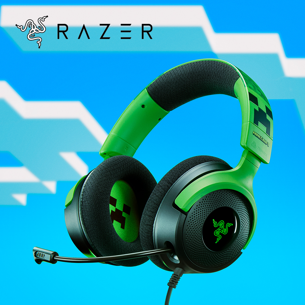 [국내정발] 레이저 크라켄 V4 X 게이밍헤드셋 마인크래프트 에디션