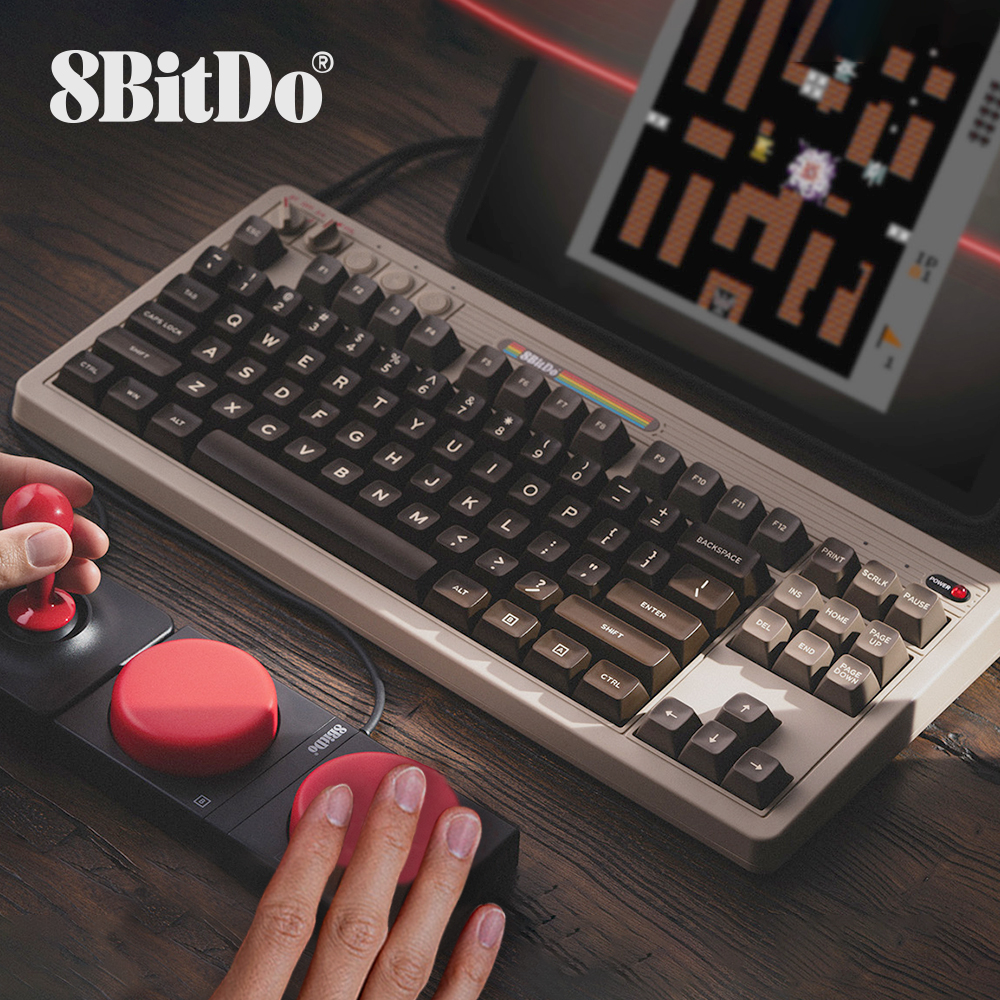 [국내정발] 8Bitdo 레트로키보드 타자기 무선 기계식 키보드 C64, 영문 백축V2
