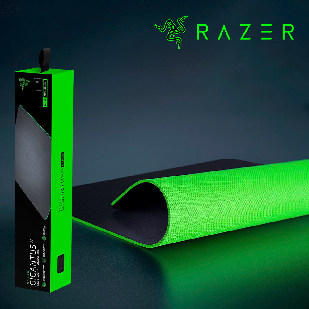[국내정발] 레이저 기간투스 V2 게이밍 마우스패드 블랙, 라지