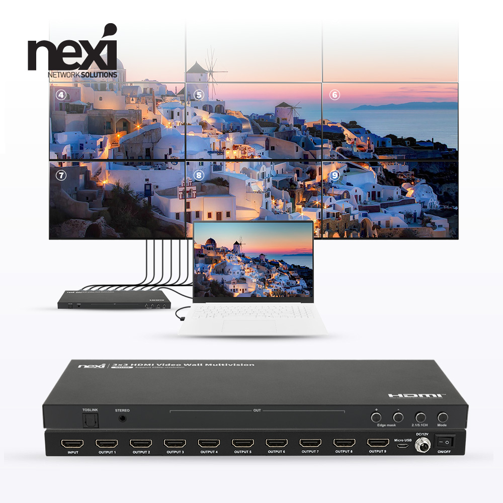 넥시 9포트 3x3 HDMI 분배기 화면 컨트롤러 비디오 월 멀티비전 - 상세 이미지 2