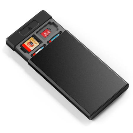 [HEIYING][해외]닌텐도 스위치 2 2025 / OLED 라이트 게임 카드용 카드 케이스, 20개의 슬롯과 마이크로 SD 슬롯이 있는 메탈 저장 홀더