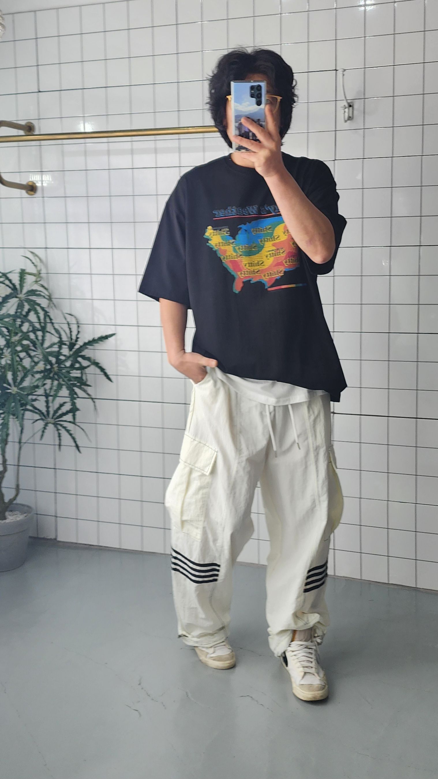 나일론 포라인 카고팬츠 밴딩 와이드 남자 여자 - 상세 이미지 5