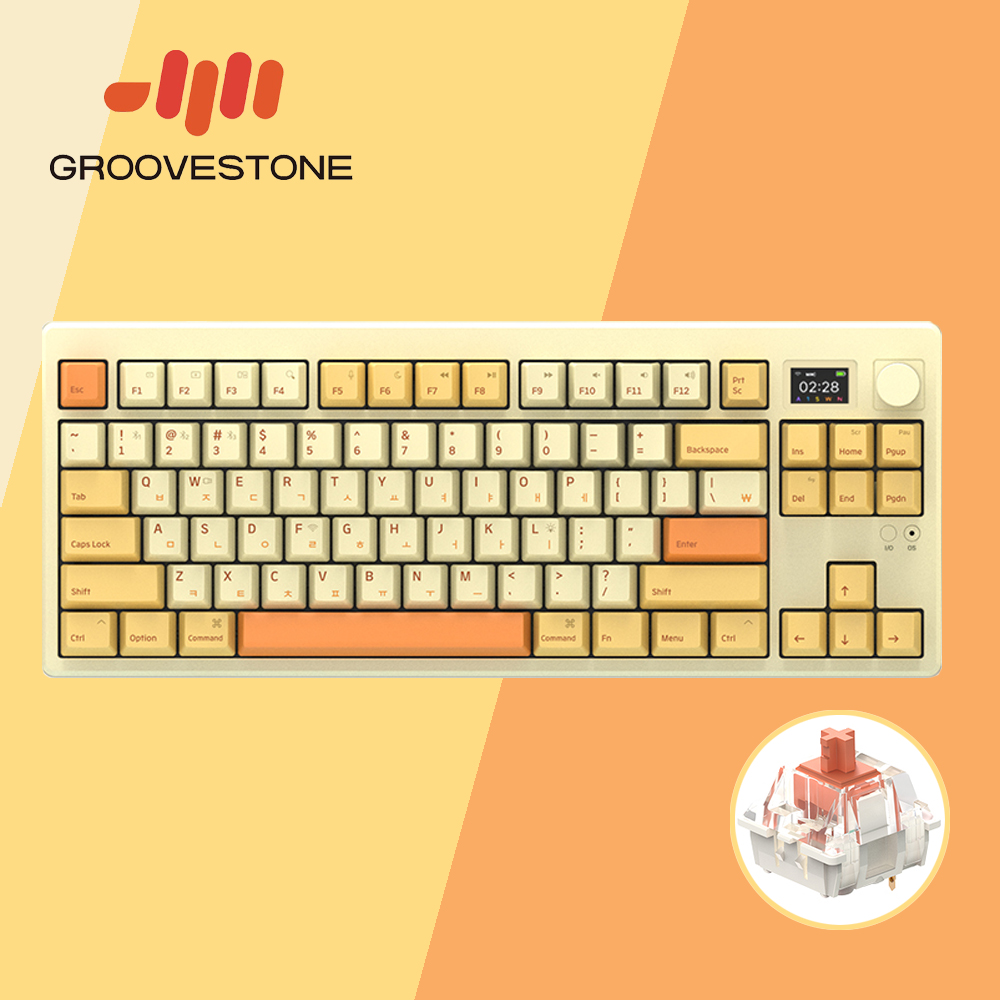 엠스톤 그루브스톤 GS85R 무선키보드 민들레, 저소음하늬축