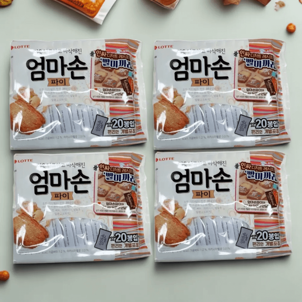 롯데제과 엄마손파이 빨미까레 인싸 디저트 254g 4개 대용량 탕비실 사무실 간식 : 넷카트
