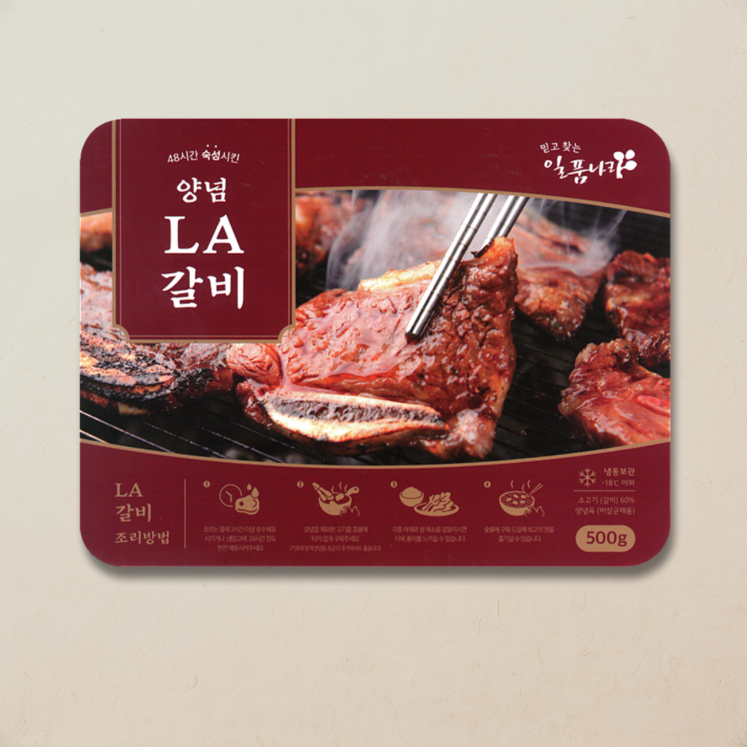 일품나라 양념 LA꽃갈비 미국산 소갈비 구이 500g 2팩 6팩 - 상세 이미지 2