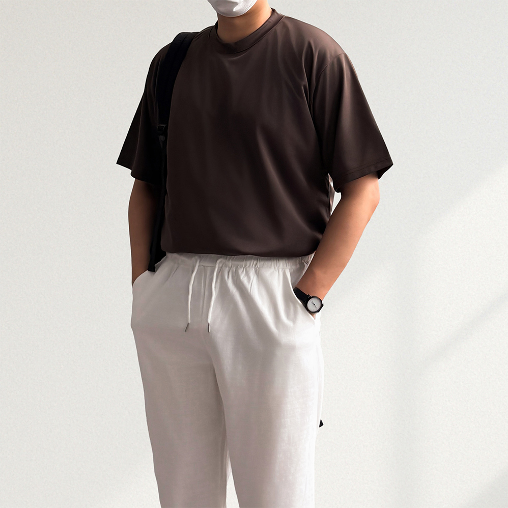 1+1 무지티 쿨티 메쉬반팔티 냉감티셔츠 - 상세 이미지 3