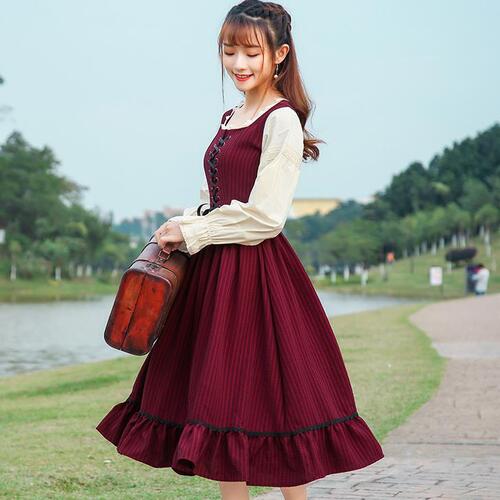 알프스소녀 원피스 하이디 복고풍 빈티지 의상 코스프레 - 상세 이미지 3