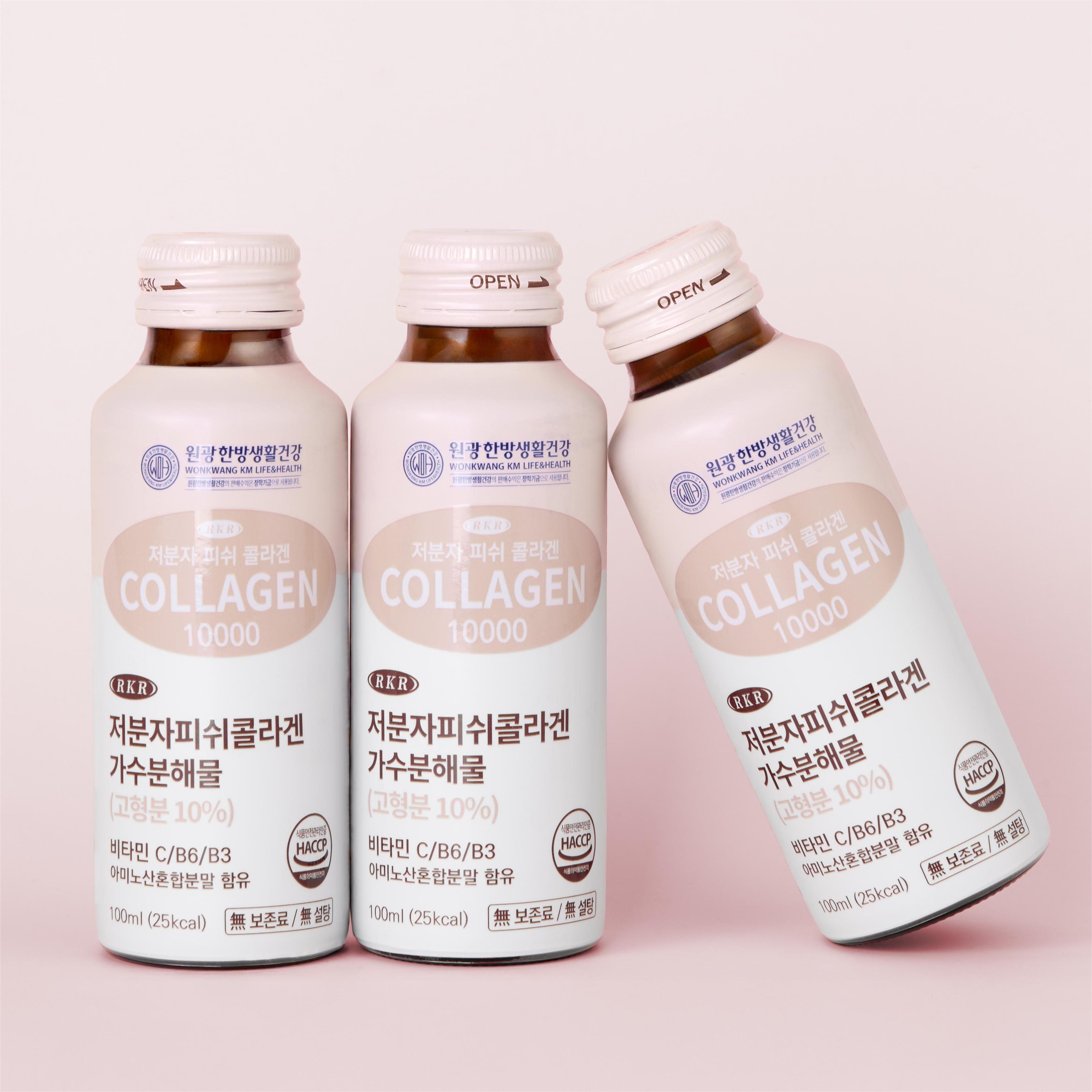 원광한방생활건강 RKR 마시는 저분자 피쉬 무설탕 사과맛 콜라겐 드링크 50병 - 상세 이미지 4