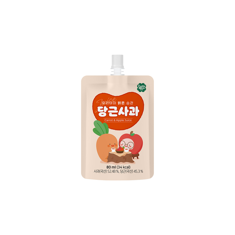 룰루맘 우리아이 밝은습관 당근사과주스 1봉(80ml) - 상품 이미지