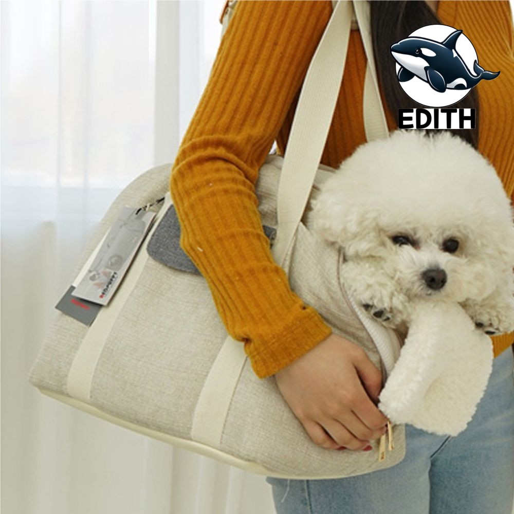 겨울 애견 이동 가방 베이지색 강아지 외출 캐리어 포켓형 소형 반려동물 가방 : 아침스토어